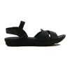 Country Sandalia Dama Casual Cuero Tiras Combinada Cruzadas Negro