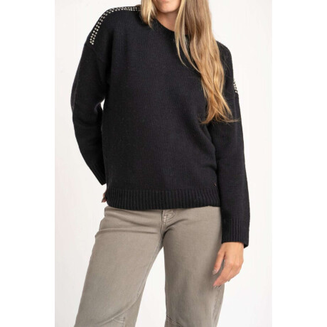 Sweater Lana Apliques Negro