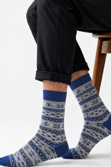Media Bariloche para hombre Azul