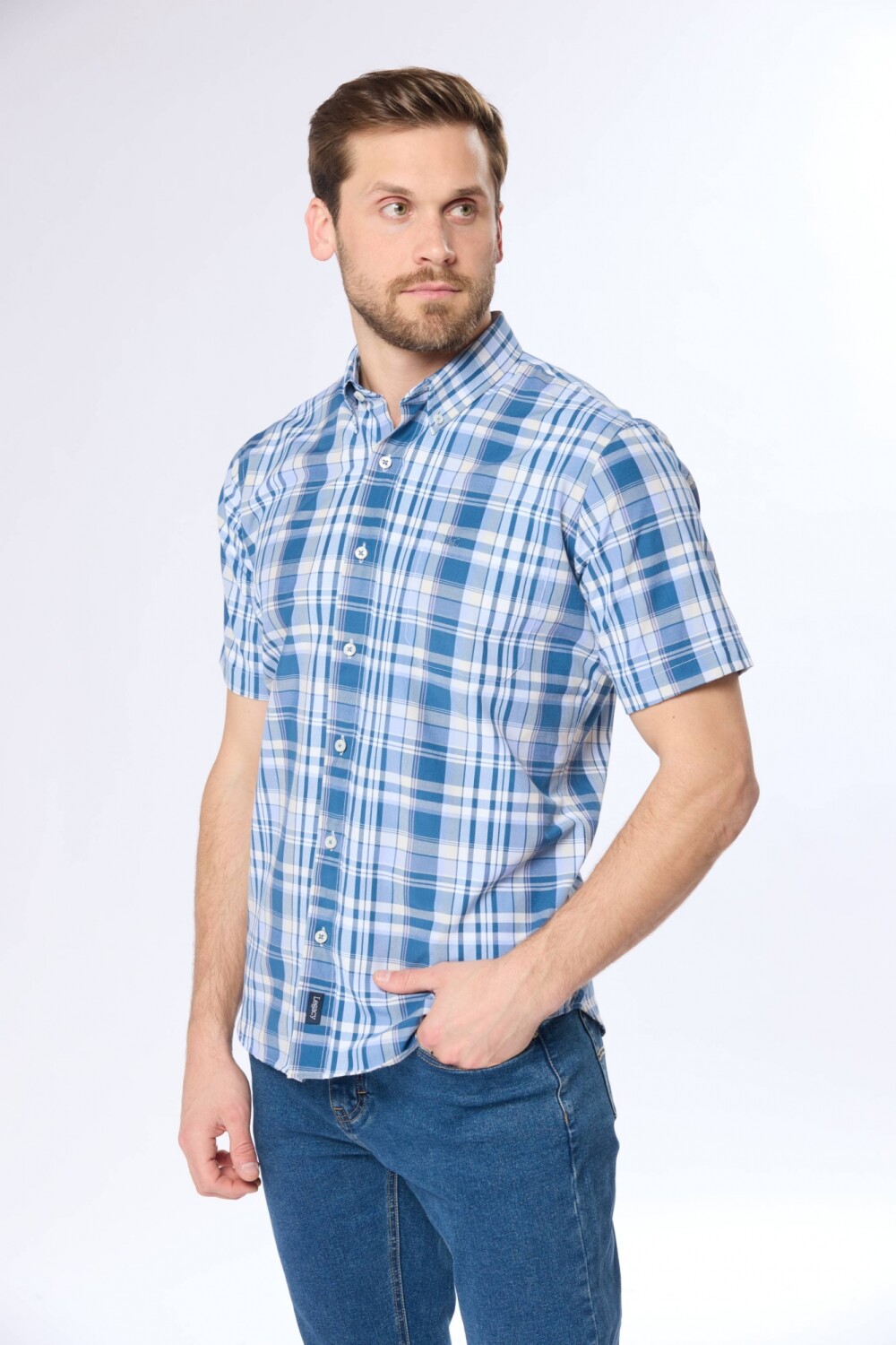 CAMISA SPORT A CUADROS Azul
