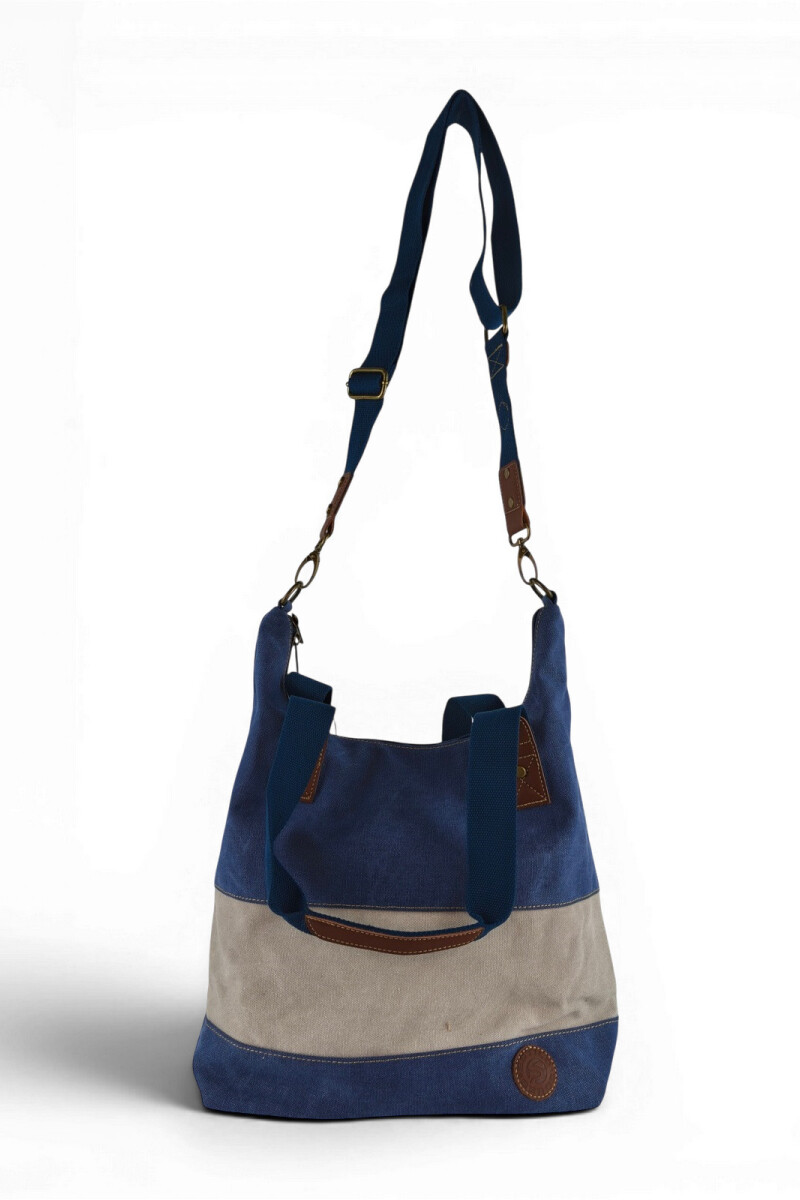 Bolso cartera lona azul