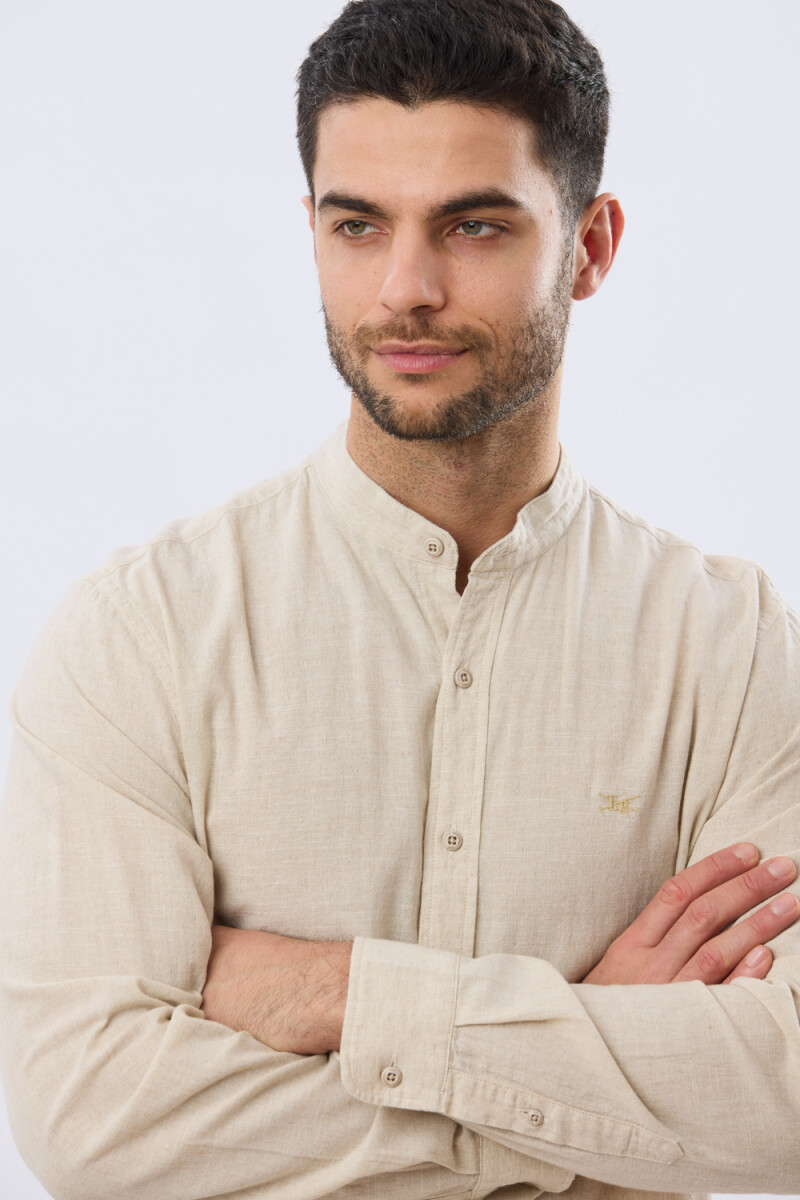CAMISA LISA DE LINO CUELLO MAO - Arena 