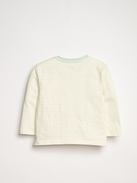 Remera Manga Larga Estampada Rayas Verdes