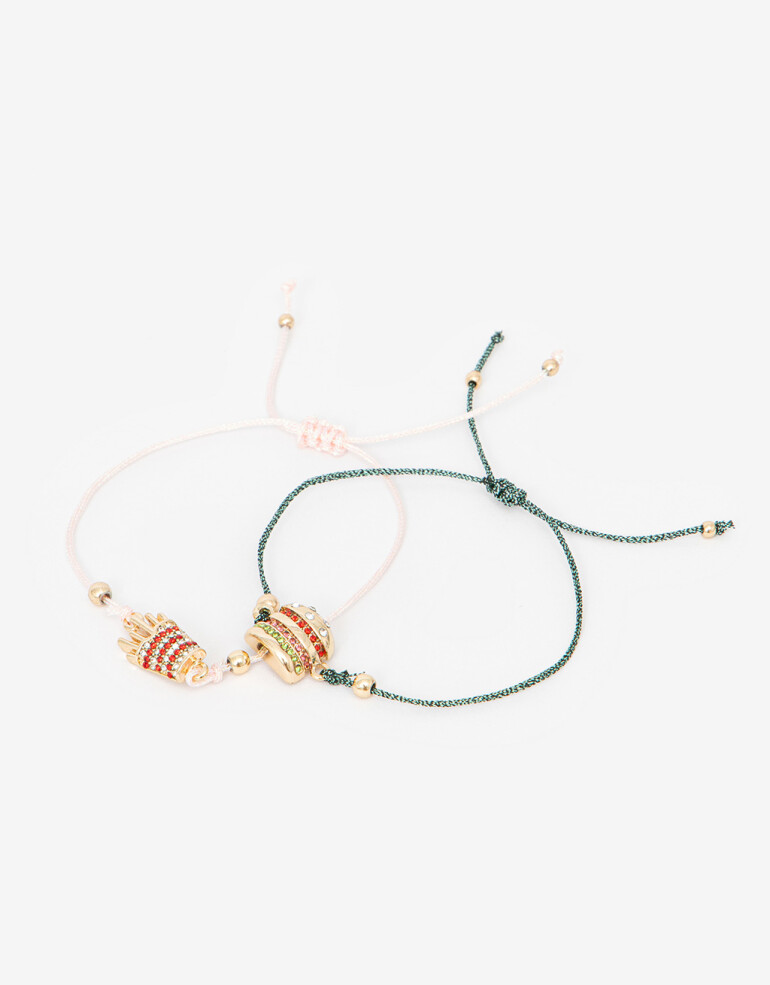Pulseras Flexibles Sets Color Set De Pulseras Flexibles Foodie - Dorado