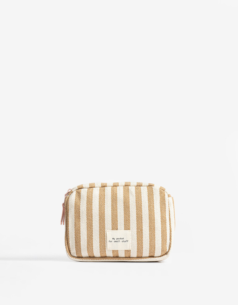 Porta Cosméticos Portacosméticos Rayado - Marron Beige