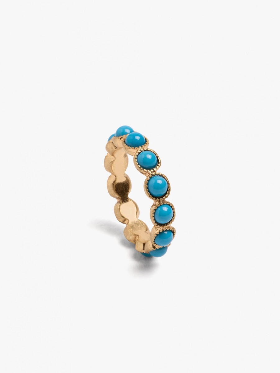 Anillo Con Semiesferas azul