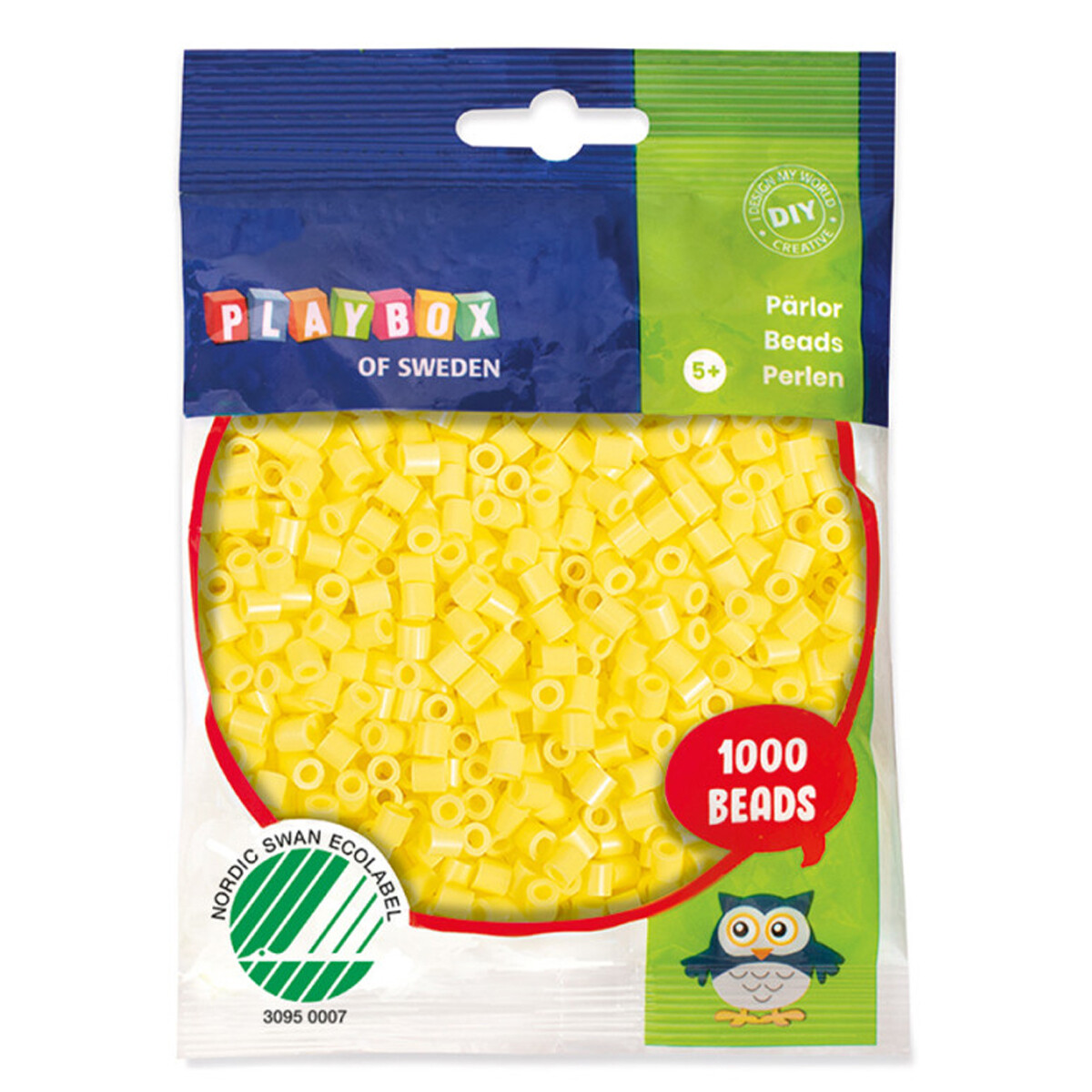 Cuentas para planchar 1.000 piezas Hama Beads Playbox - Amarillo Pastel 