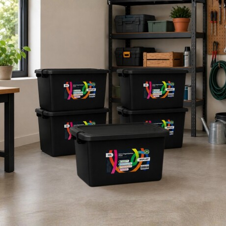 Set x5 Caja organizadora 30lts NEGRO
