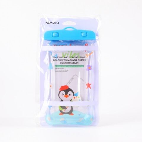 FUNDA ACUÁTICA IMPERMEABLE PARA TELÉFONO CON PURPURINA MÓVIL (PINGÜINO PINTOR) FUNDA ACUÁTICA IMPERMEABLE PARA TELÉFONO CON PURPURINA MÓVIL (PINGÜINO PINTOR)