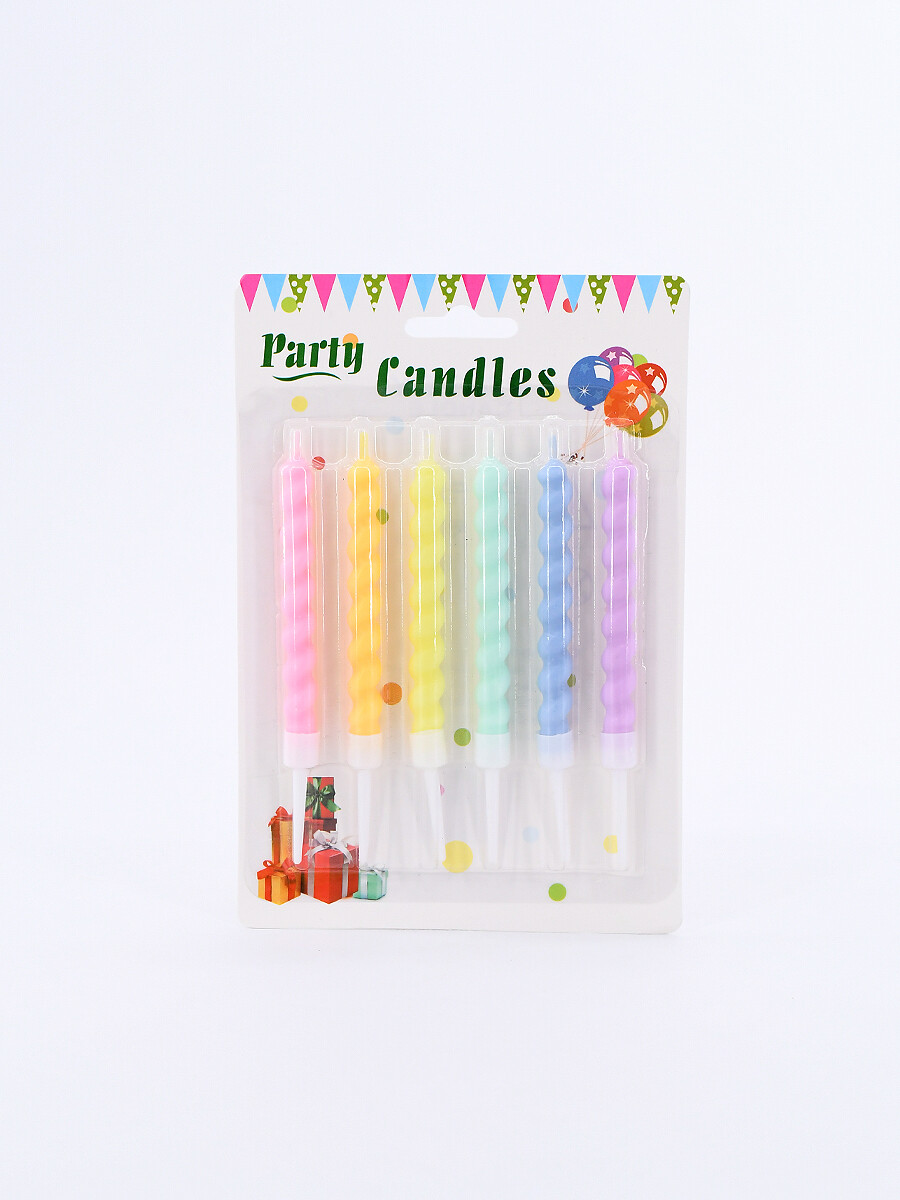 VELAS CUMPLEAÑOS COLORES PASTEL - MULTICOLOR 