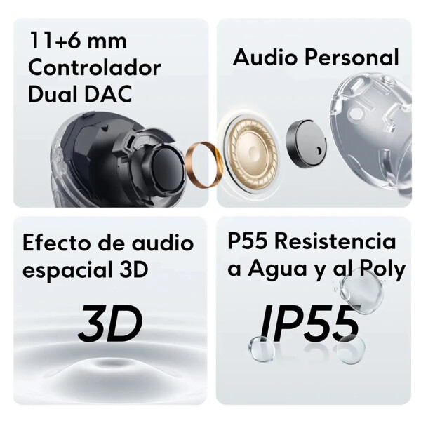 Auriculares Realme Buds Air 7 Pro Ip55 BEIGE