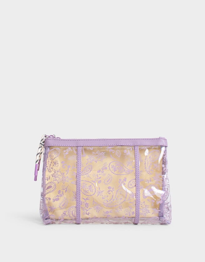 Porta Cosméticos Flores Porta Cosméticos Pvc Plegable - Violeta Lila