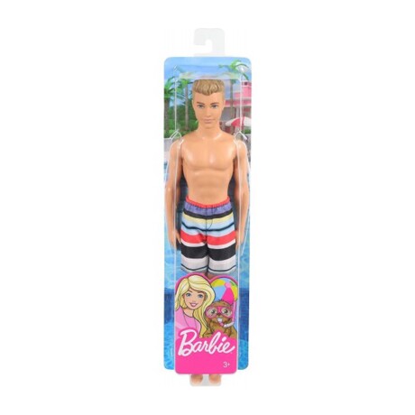 Muñeco Ken Barbie Playa con Traje de Baño Short Castaño 001