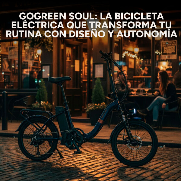 Bicicleta electrica GoGreen Soul Aluminio 250w 8Ah 25km/h Color Negro