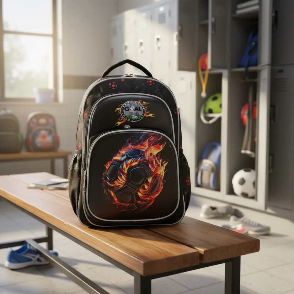 Mochila estampada pelota de fuego. Mochila estampada pelota de fuego.