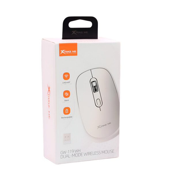Mouse Inalámbrico Xtrike Me GW-119 Dual Bluetooth 1600 Dpi ® Color Blanco