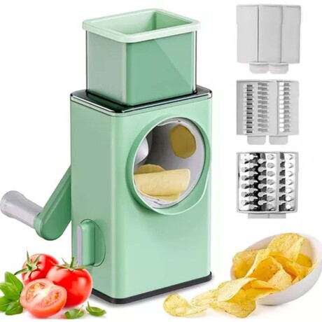 Cortador Manual Procesadora Rallador Verduras Queso Frutas Verde