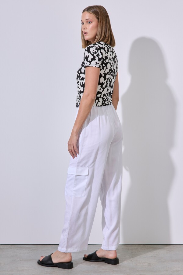 Pantalon Cargo BLANCO