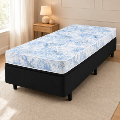 Sommier AUSTRAL - 1 Plaza - Espuma - Reversible - Suave - Base Box Madera - 80x188x53 cm Sommier AUSTRAL - 1 Plaza - Espuma - Reversible - Suave - Base Box Madera - 80x188x53 cm