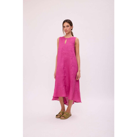VESTIDO POLK LONG Fucsia