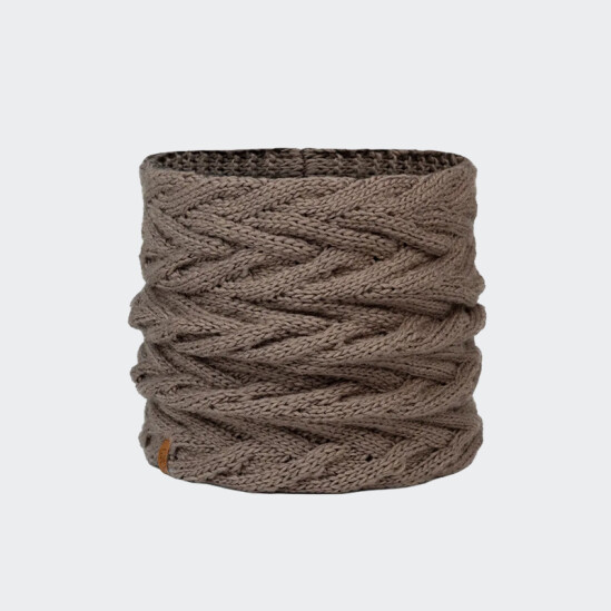 Bufanda Buff Knitted & Fleece Neckwarmer Caryn Marrón