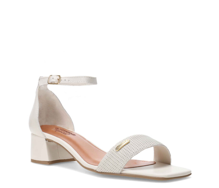Sandalias de Mujer Bottero con Taco Bajo y Pulsera Blanco