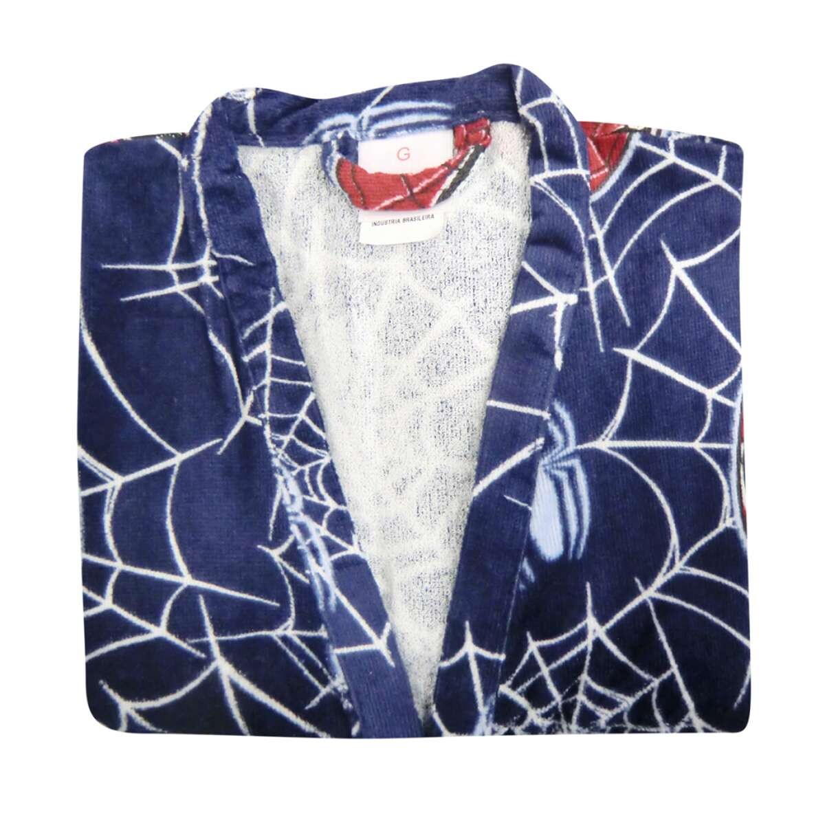 Bata de Baño Infantil Velour Talle P al G - Spider Caras Rojo 