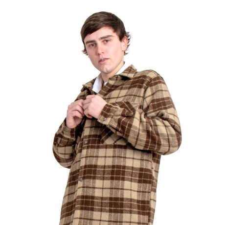 Camisa de Tartán 100% Lana caballero beige