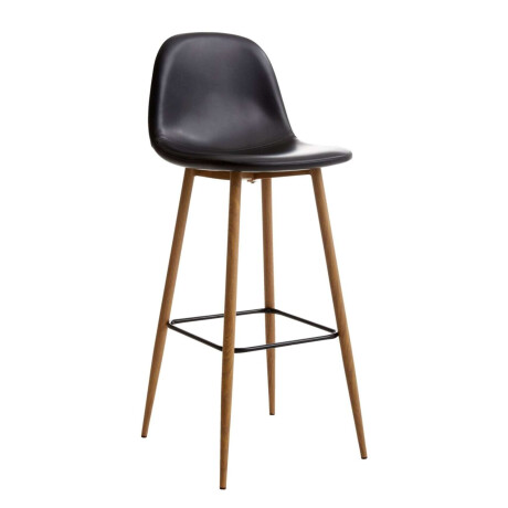 Taburete De Bar Jonstrup Polipiel Negro/Color Roble