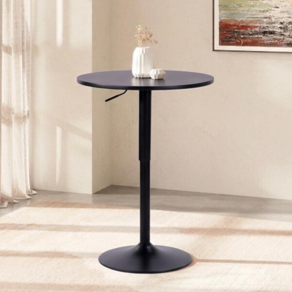 Mesa Redonda 60cm Altura Regulable Giratoria Negro