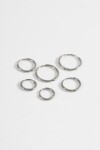 Set de 3 aros de acero finos plateado