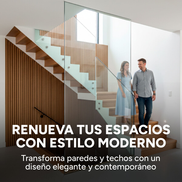 Pack x30 Wpc Simil Madera Wall Panel Lambrin 2.90x16.7 Color Marrón Madera 2