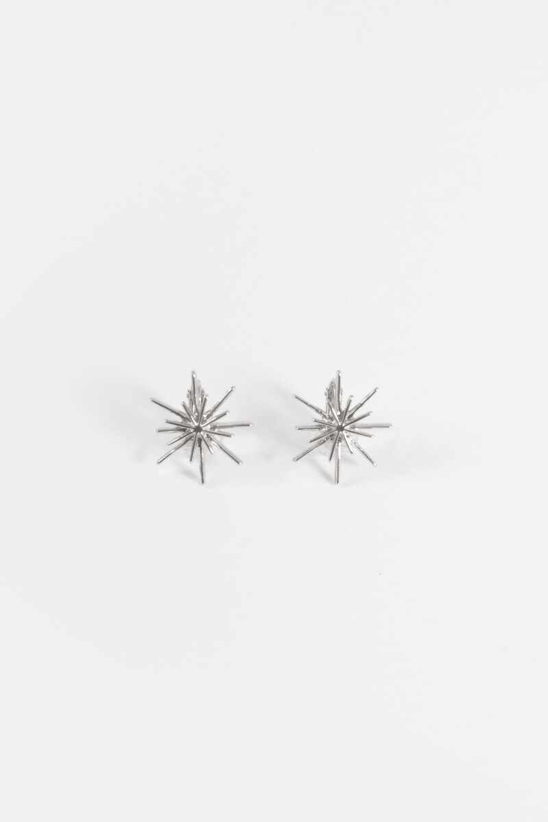 Caravanas sol clip plateado