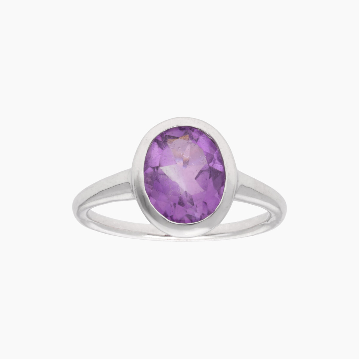 Anillo En Plata 925 Con Amatista 