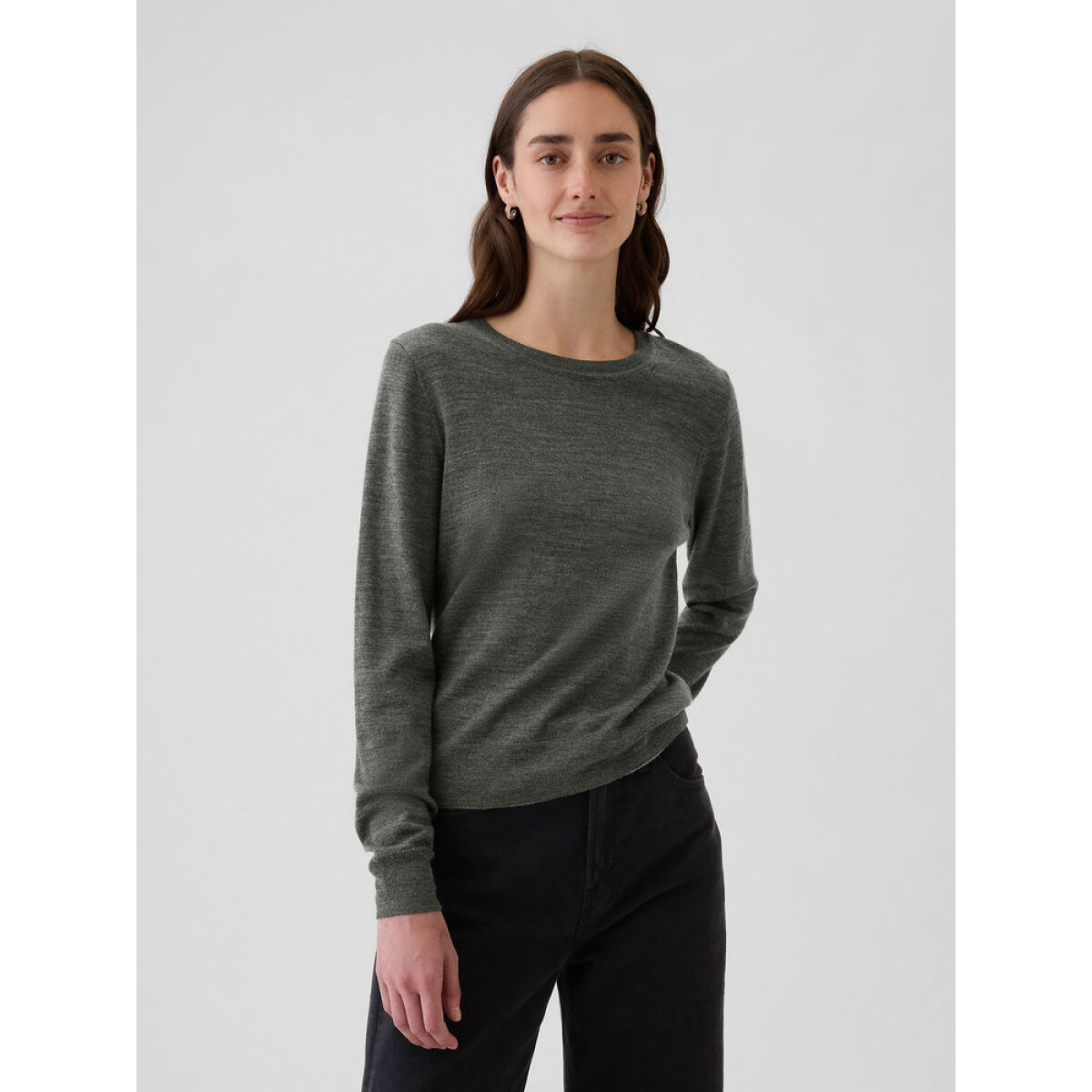 MERINO PULLOVER - B50 CHARCOAL HEATHER 