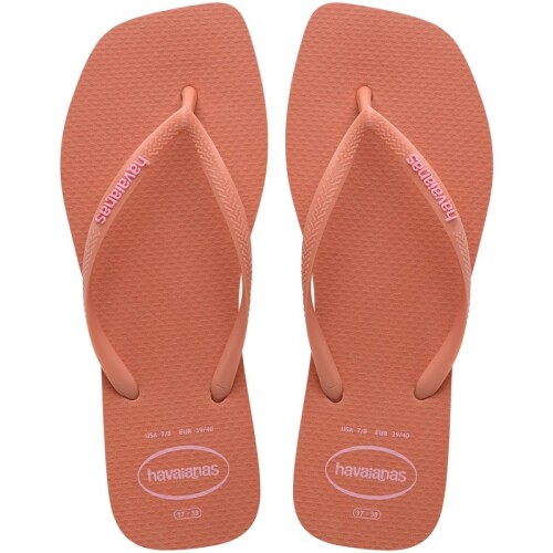 Ojotas Havaianas Slim Square Logo Pop Pp Rosado