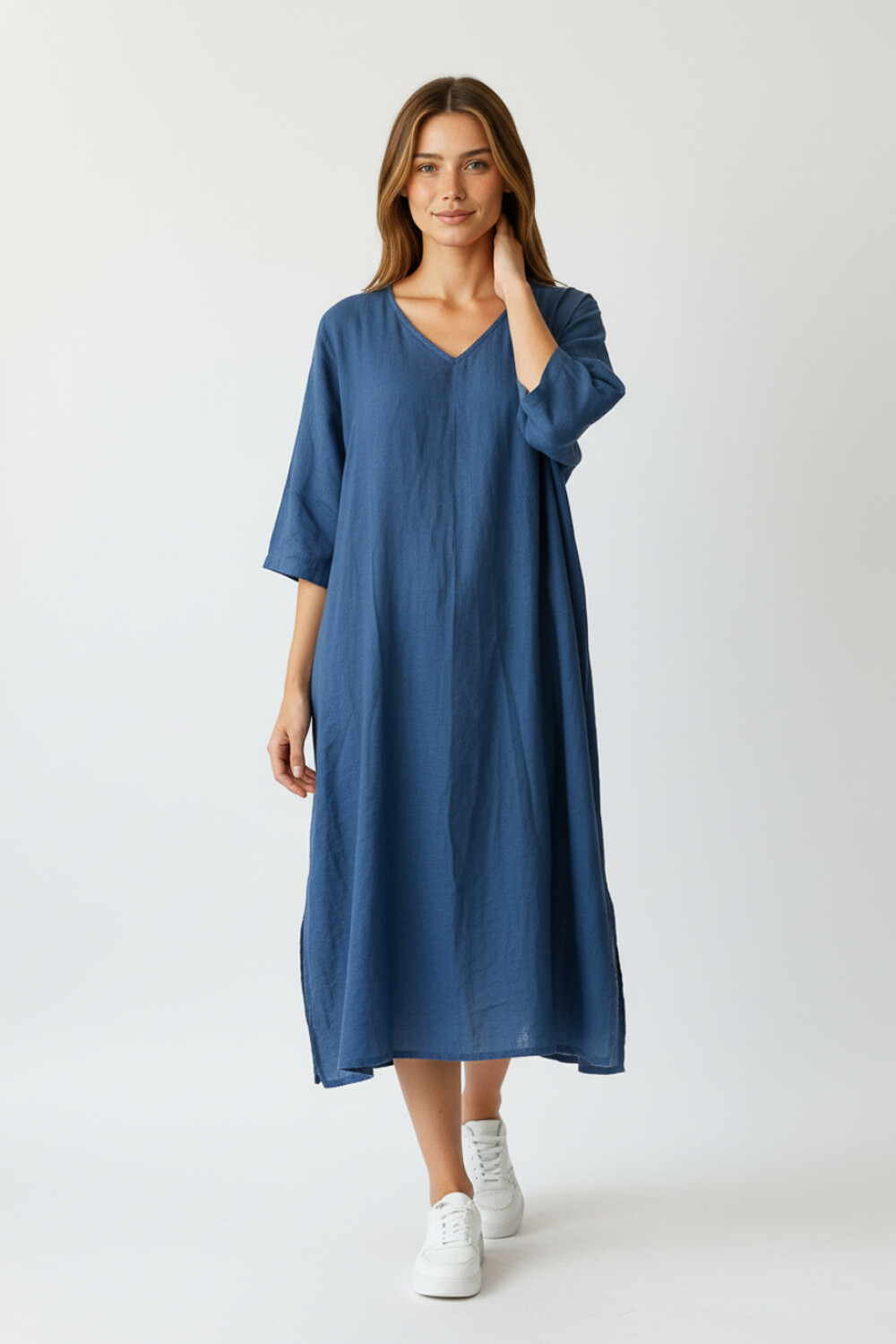 Vestido Judhit Azul Grisaceo