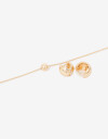 Bijouterie Set Metal Set De Aros Pasantes Y Collar Con Dije - Dorado