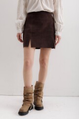 Falda Leather Marina Marron
