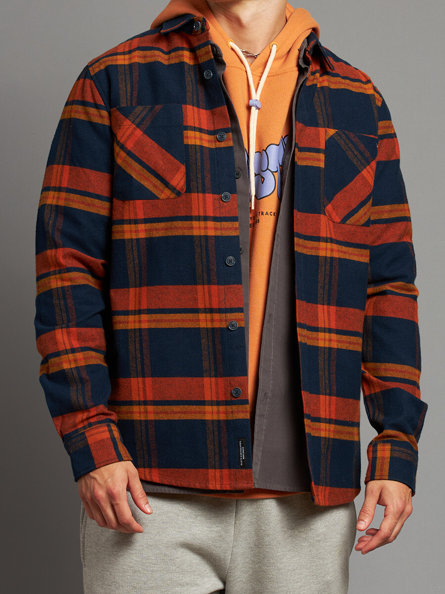 CAMISA OMIL RUSTY - Azul / Naranja 