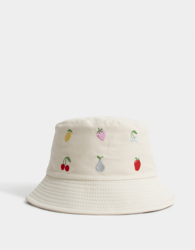 Caps y sombreros infantiles Piluso Infantil Bordado - Blanco Crudo