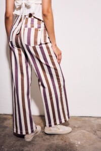 Jean Rayado Wide Leg Multi