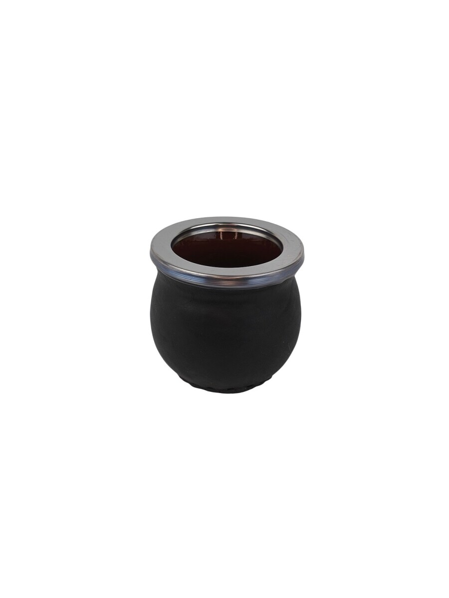 Mate Ceramica cuero mini chato - Negro 