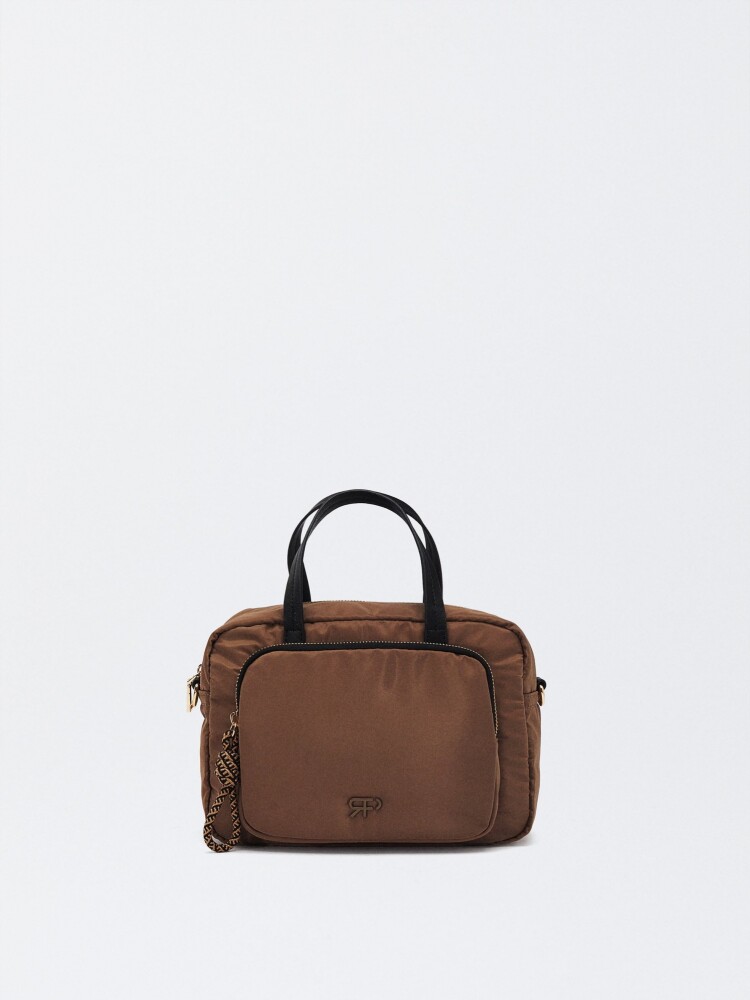 Bolso Tote De Nylon camel