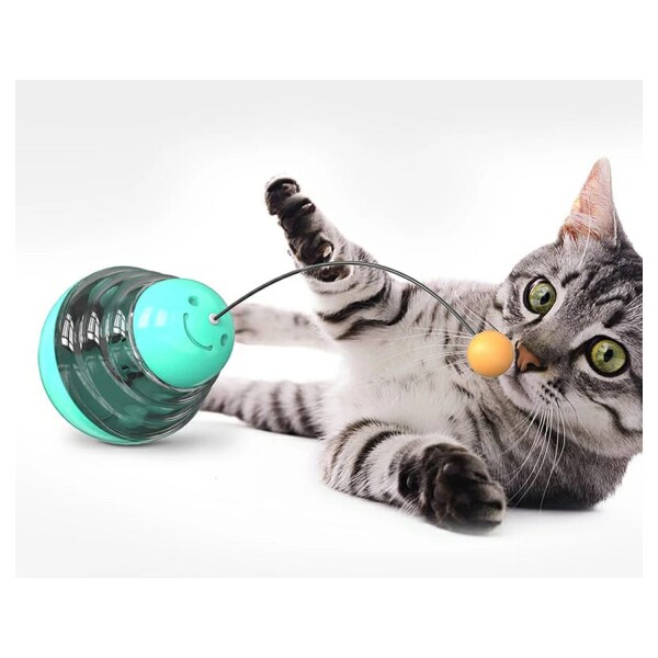 Juguete Gato Dispensador Comida Interactivo Mascota Alimento Color Variante Turquesa
