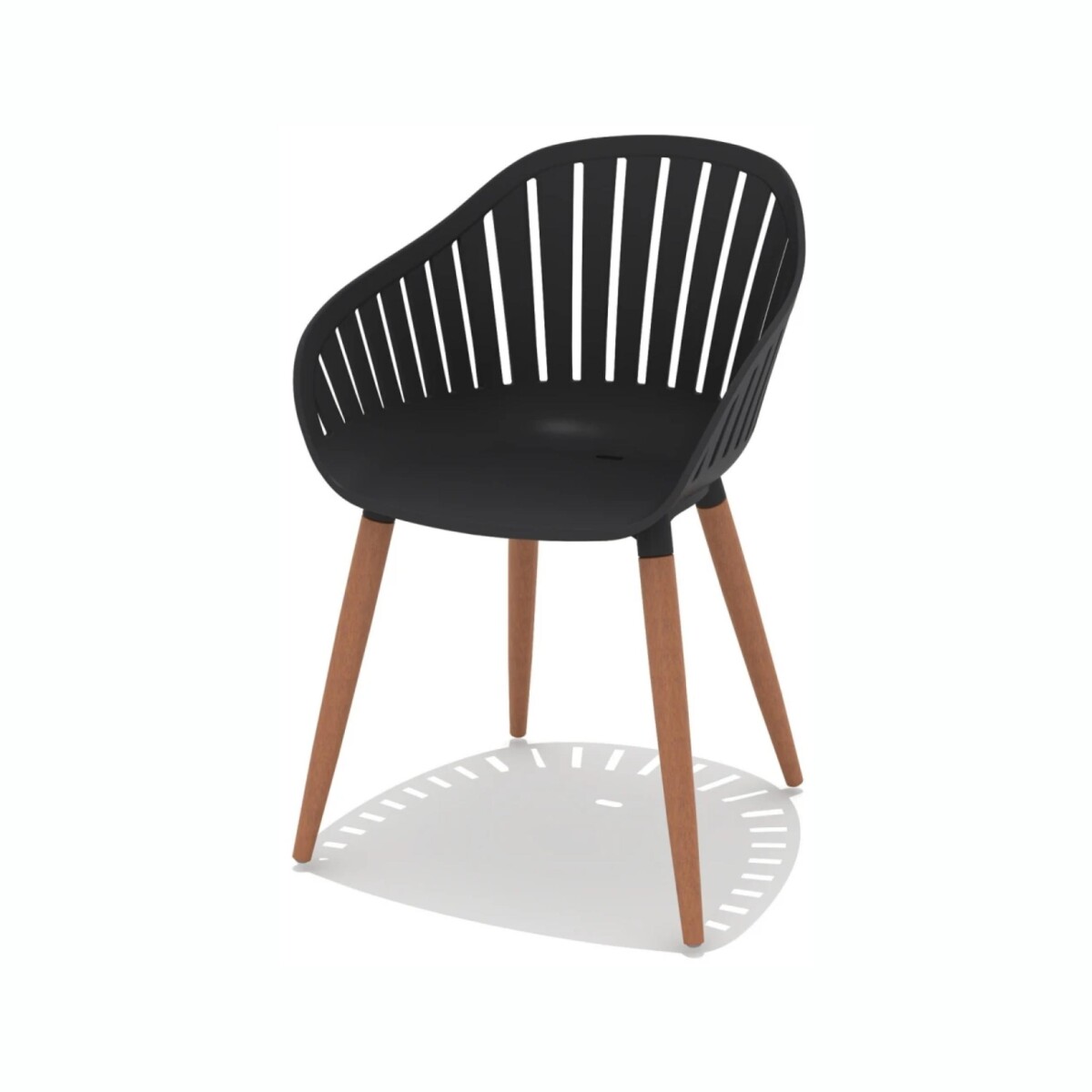 Silla De Exterior RUSTICO Cannes Carver Patas De Eucalipto - Negra 