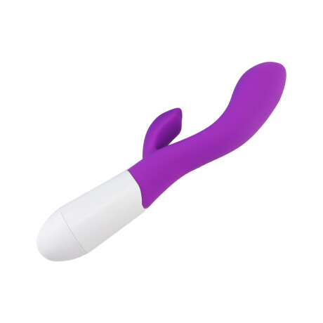 Vibrador Con Doble Estímulo Desing Curvo A Pila Violeta