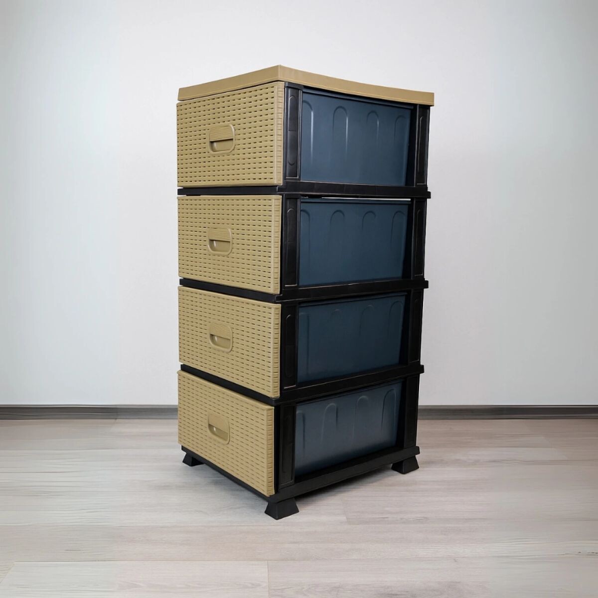 Gavetero cajonera simil ratán - MARRON CLARO 