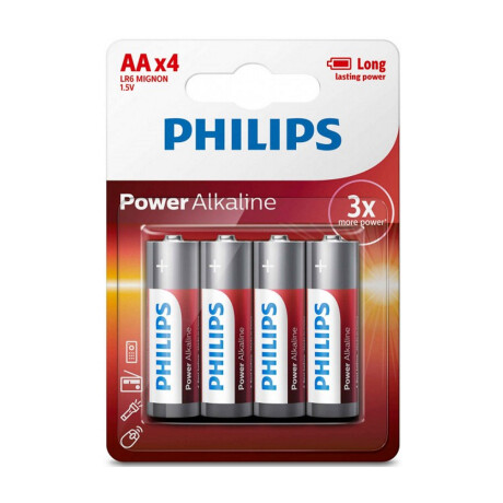 Pila alcalina Philips AA x4 Negro