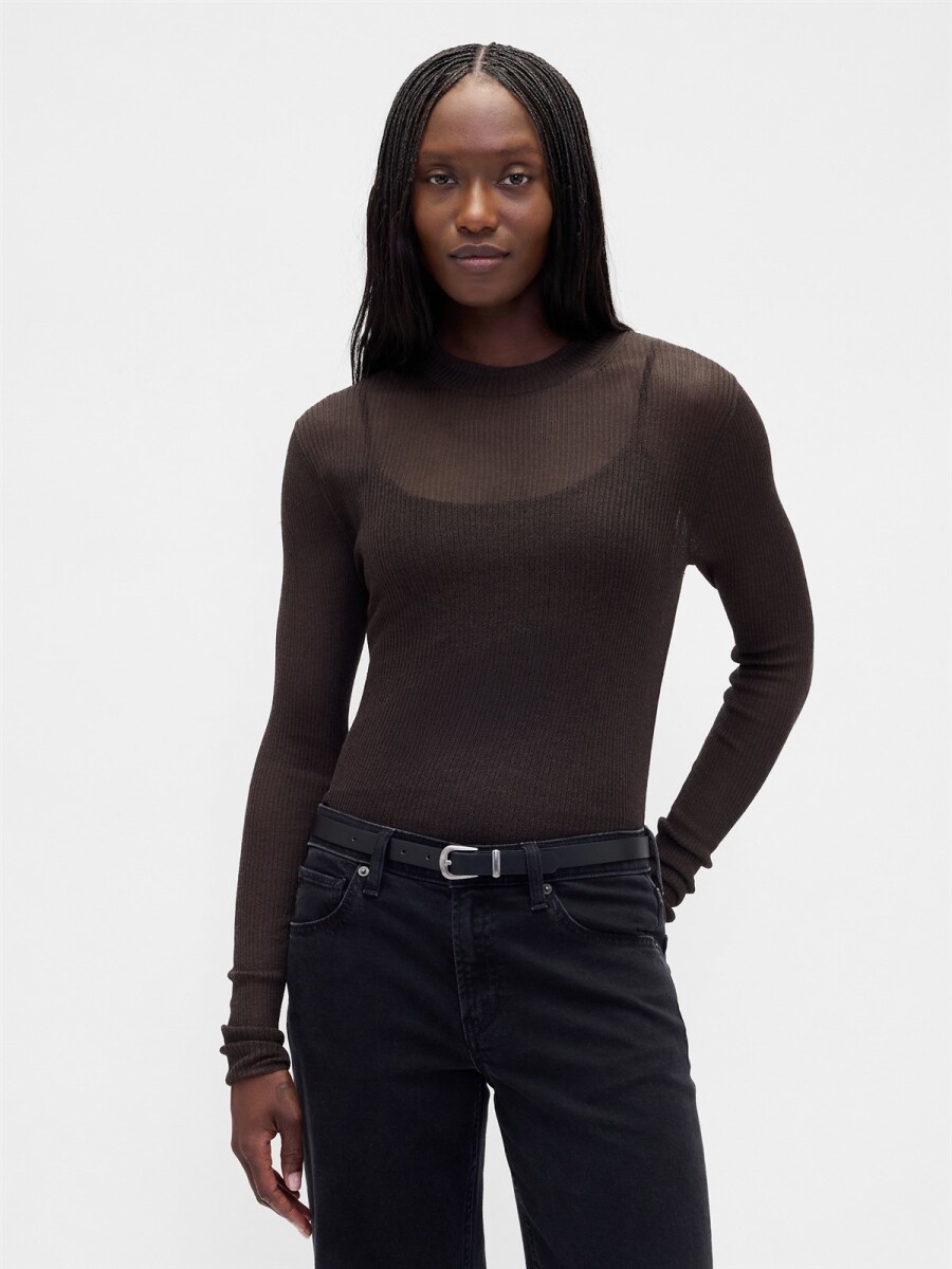 SHEER FITTED CREW - Terra Brown V2 